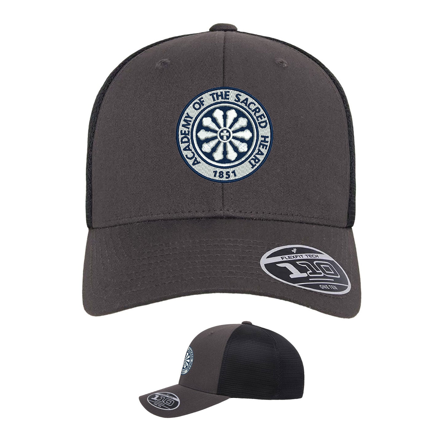 ASH - Embroidered Rose Window Flexfit Adjustable Trucker Cap