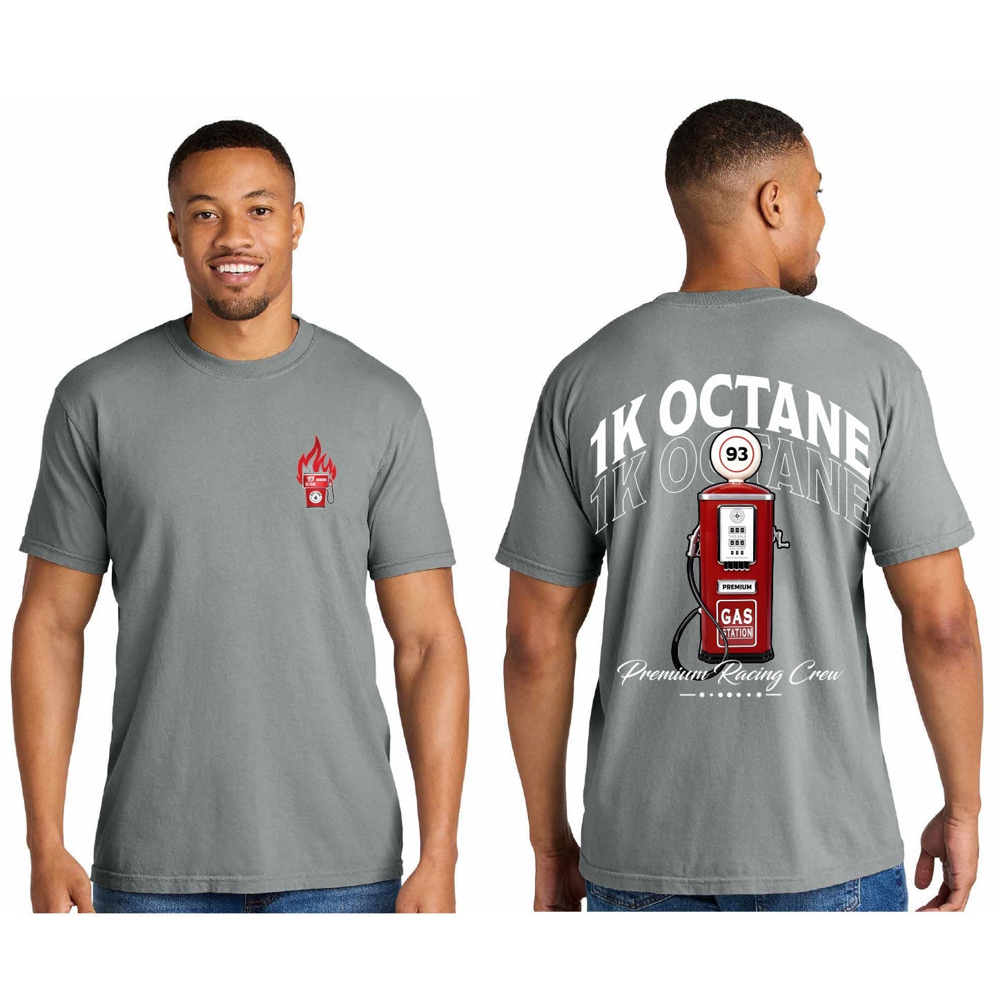 1KOctane - grey Gas Pump - Comfort Colors Heavyweight Tee