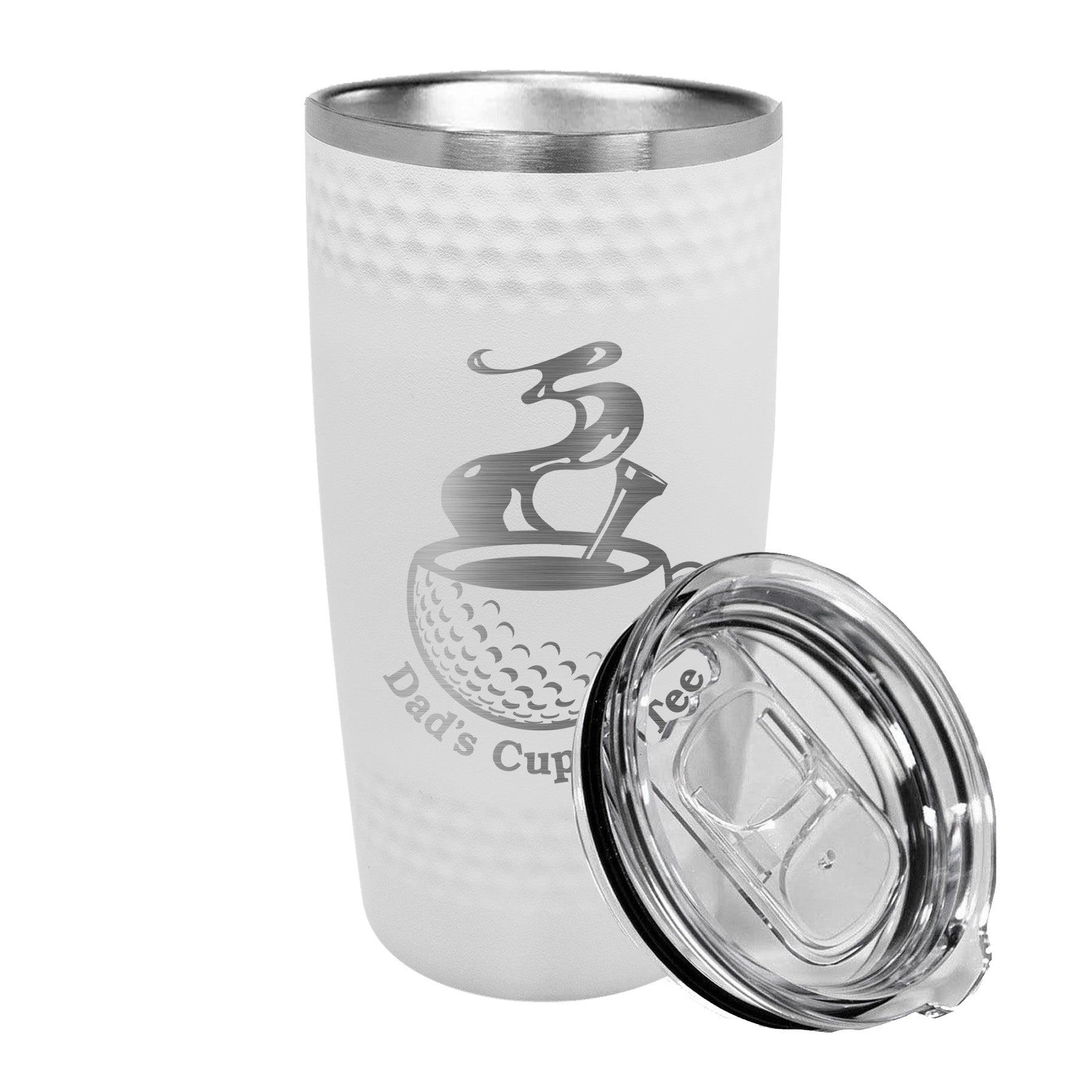 Golfer's Engraved Polar Camel 20 oz. White Dimpled Tumbler