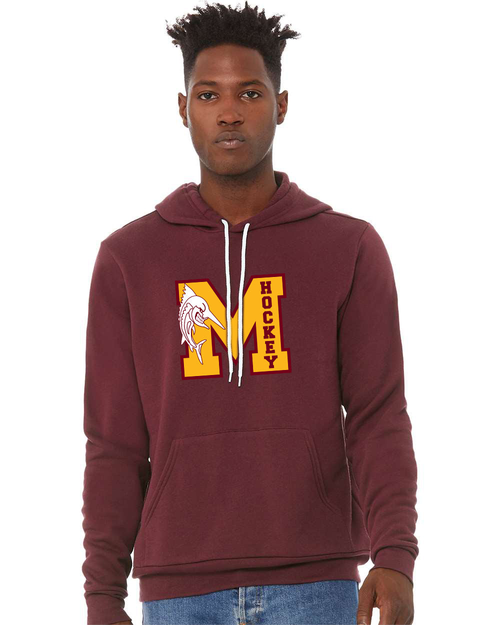 Mercy High School - Hockey - Bella + Canvas Adult/Unisex Sponge Fleece Pullover Hoodie