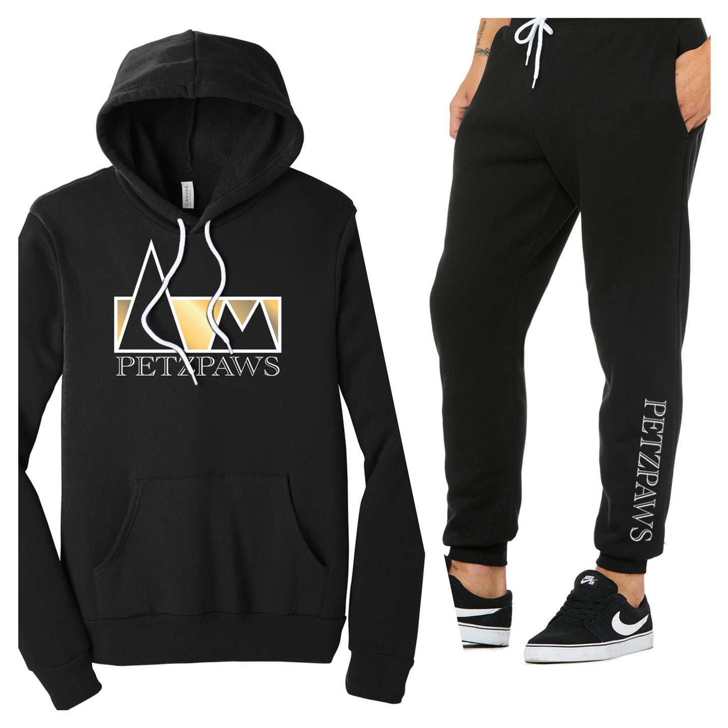 Petzpaws - Black Bella+Canvas Unisex Printed Jogger Set