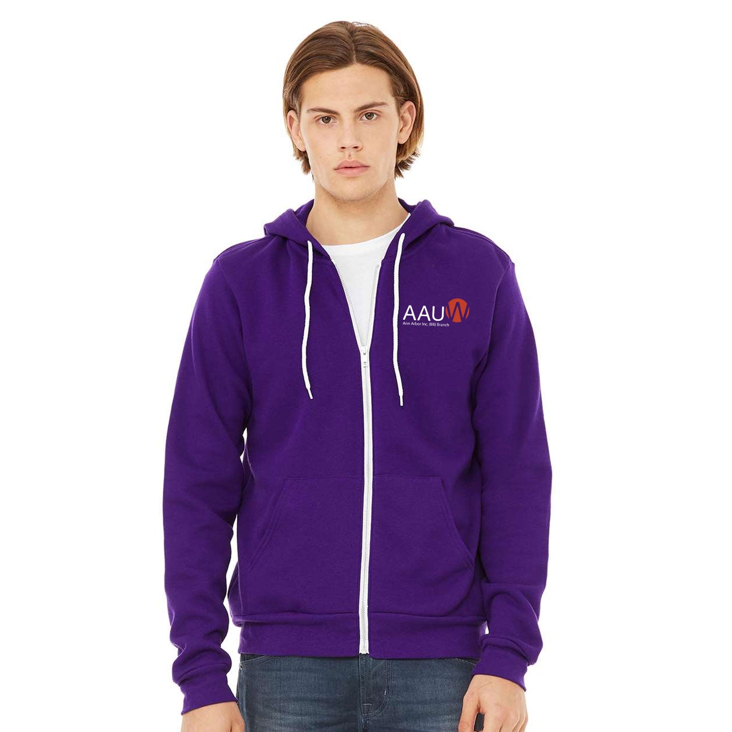AAUW - Printed Bella+Canvas Unisex Sponge-Fleece Zip Hoodie