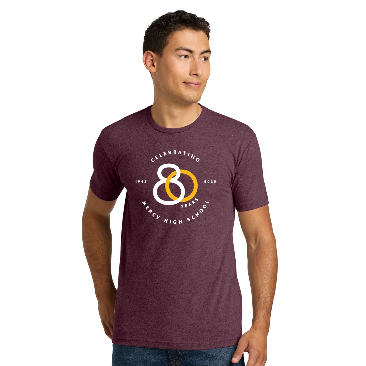 Mercy HS - 80th Anniversary Printed Unisex Next Level Blend Tee