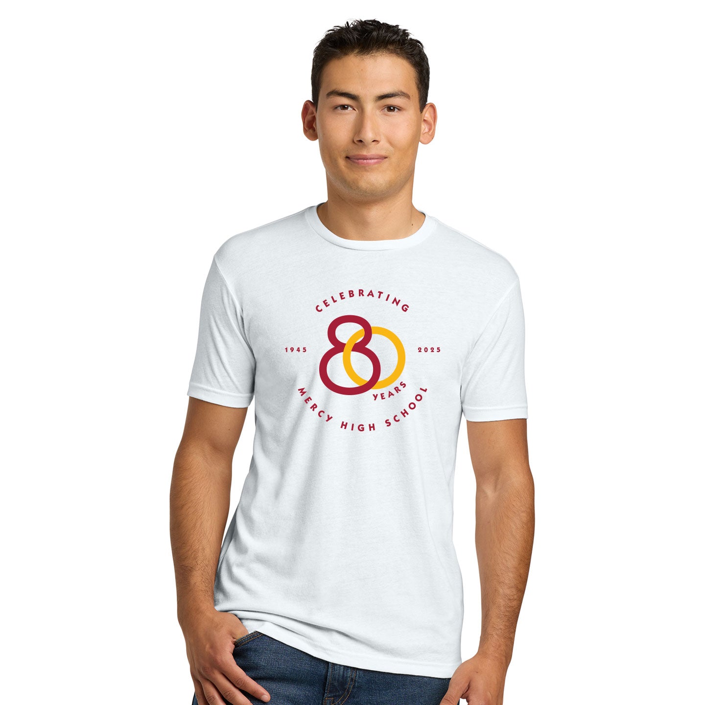 Mercy HS - 80th Anniversary Printed Unisex Next Level Blend Tee