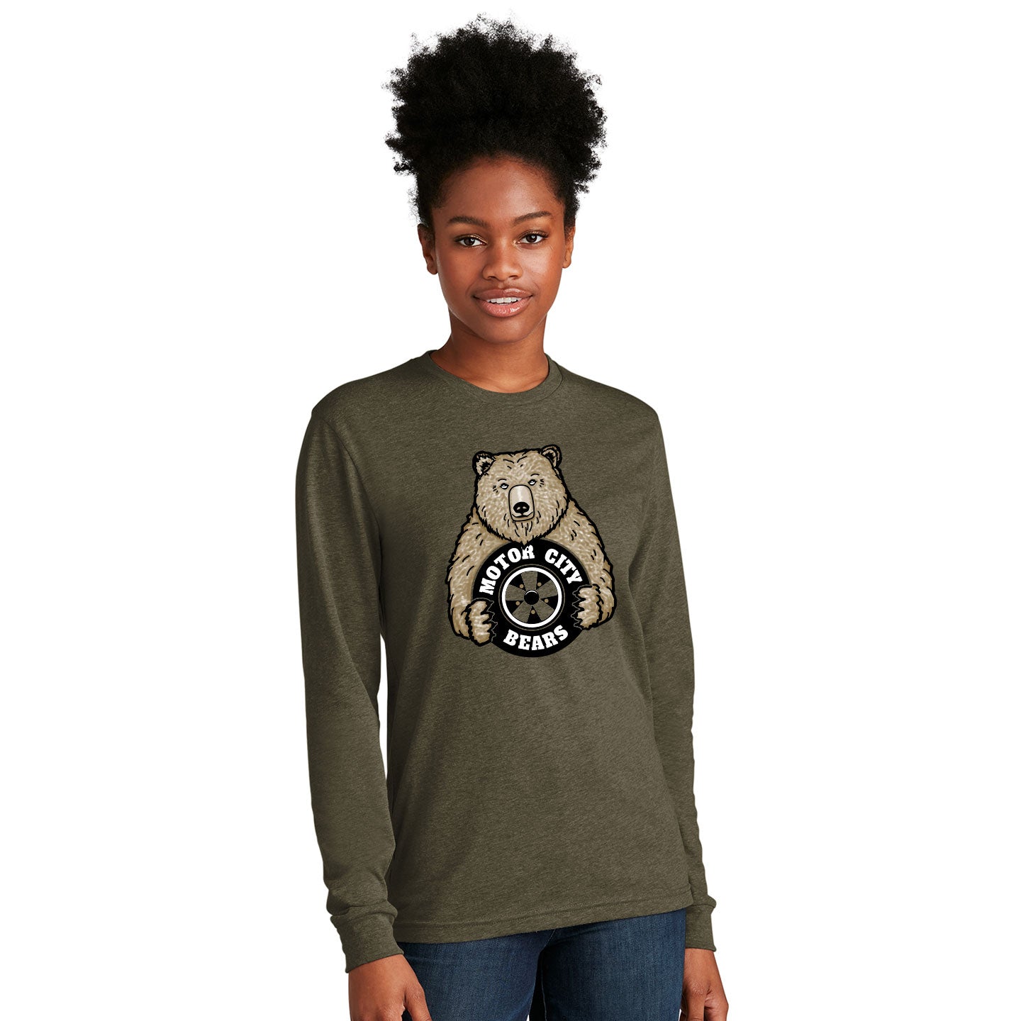 Motor City Bears - Printed Next Level Unisex Blend Long Sleeve Tee