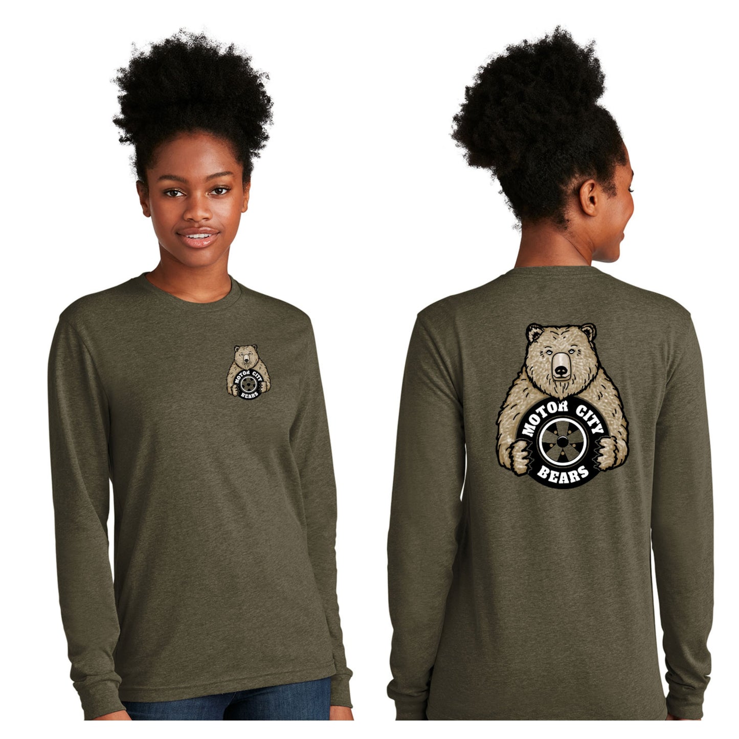 Motor City Bears - 2-Sided Next Level Unisex Blend Long Sleeve Tee