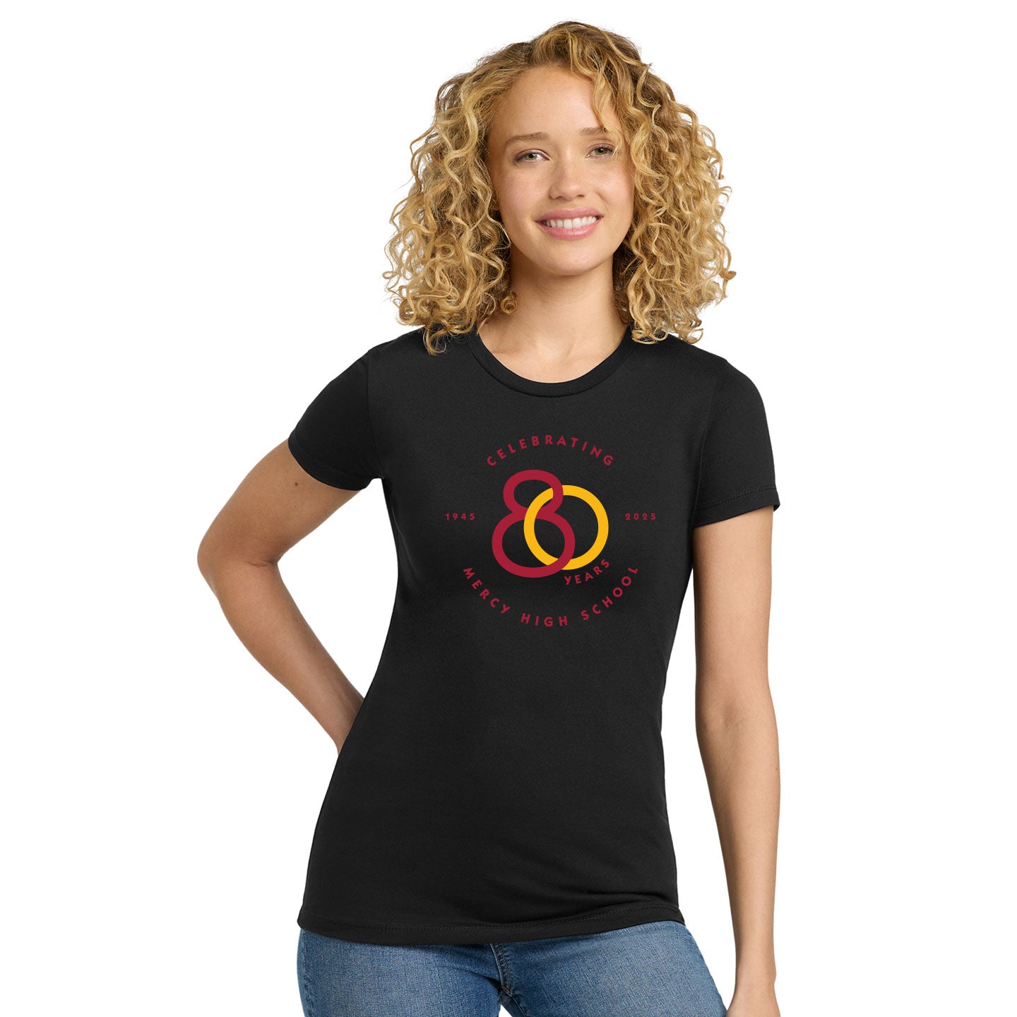 Mercy HS - 80th Anniversary Printed Women's Next Level Blend Tee
