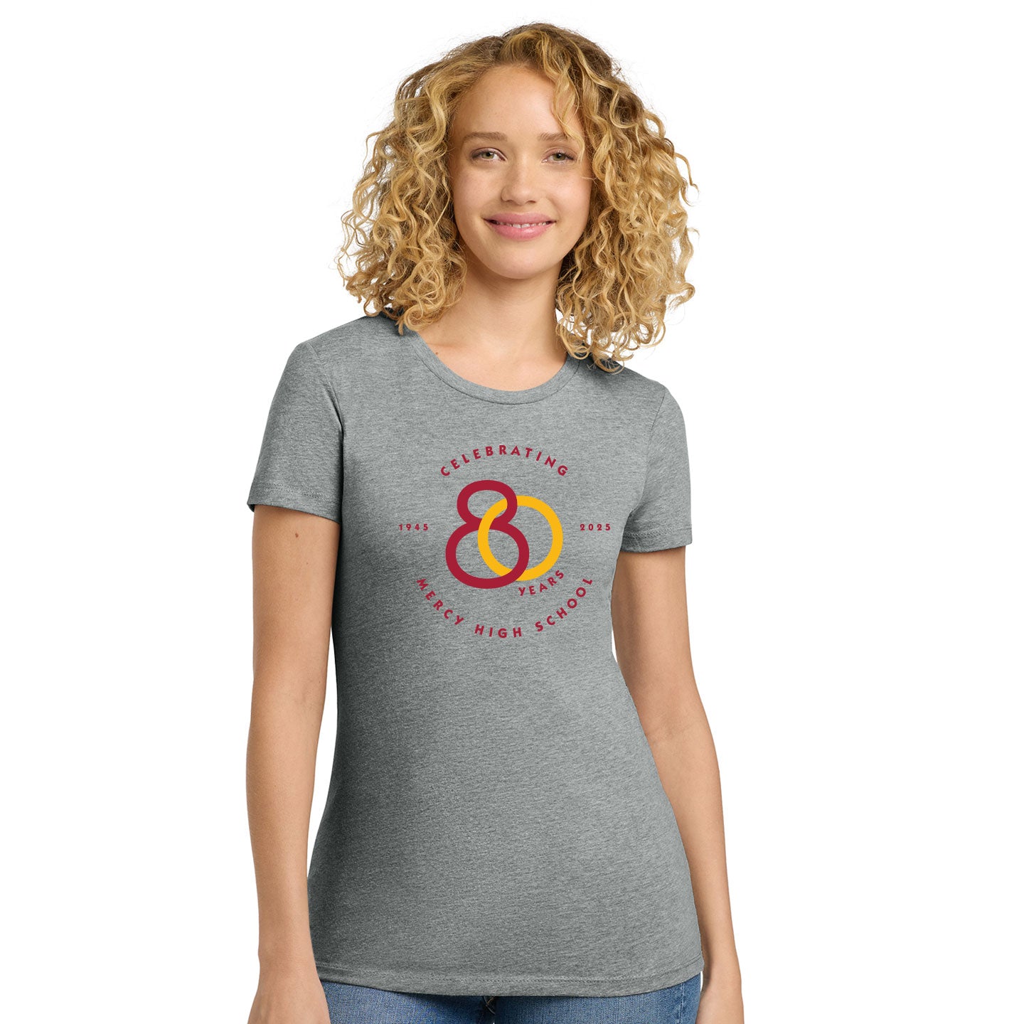 Mercy HS - 80th Anniversary Printed Women's Next Level Blend Tee