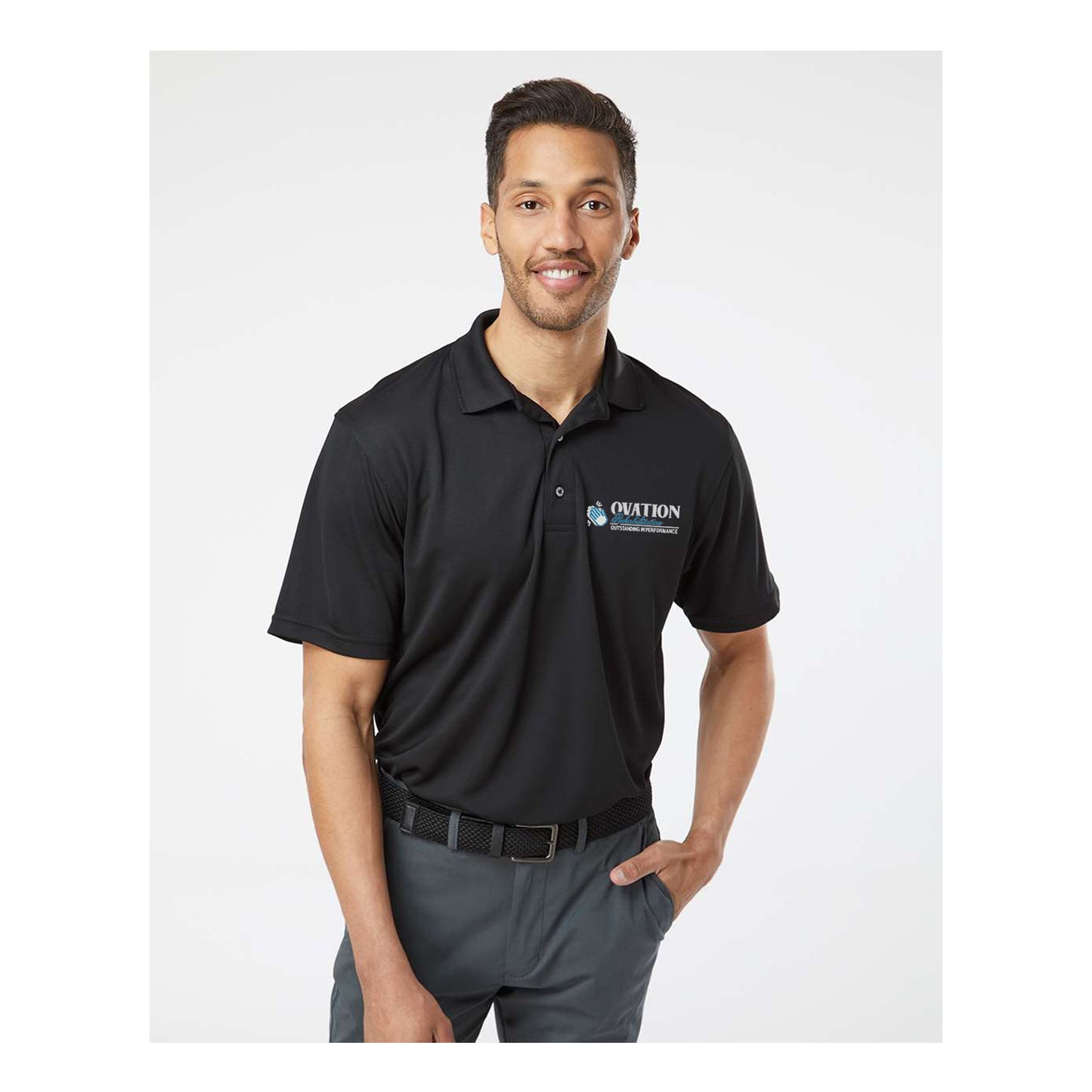 Ovation Rehabilitation - Core365 Men's Origin Performance 100% Polyester Piqué Polo T-Shirt Embroidery
