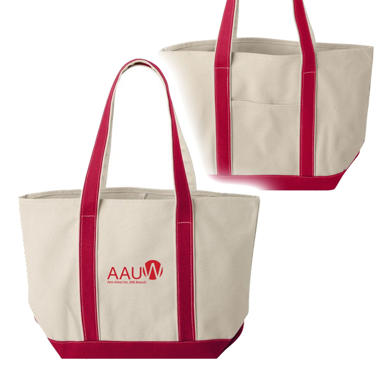 AAUW - Embroidered Liberty Bags Windward Cotton Canvas Resort Tote