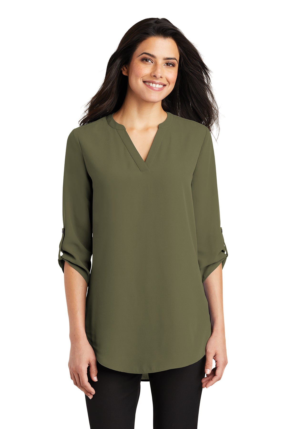 Port Authority ® Ladies 3/4-Sleeve Tunic Blouse Embroidery