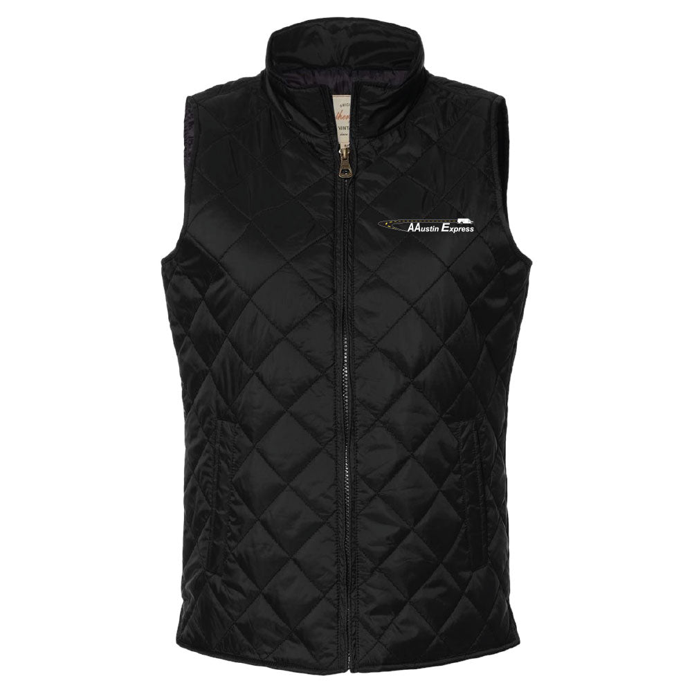 AAusten Embroidered - Weatherproof Women's Vintage Diamond Quilted Vest