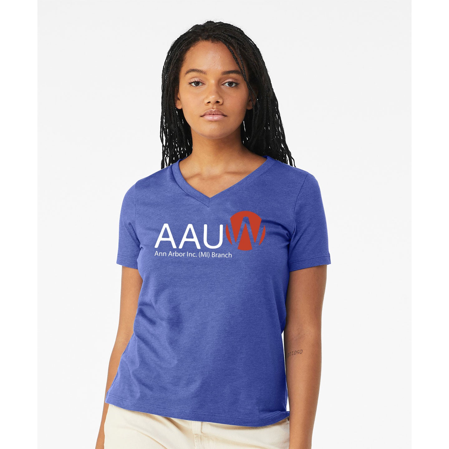 AAUW - Printed Bella+Canvas Women's Relaxed V-Neck T-Shirt