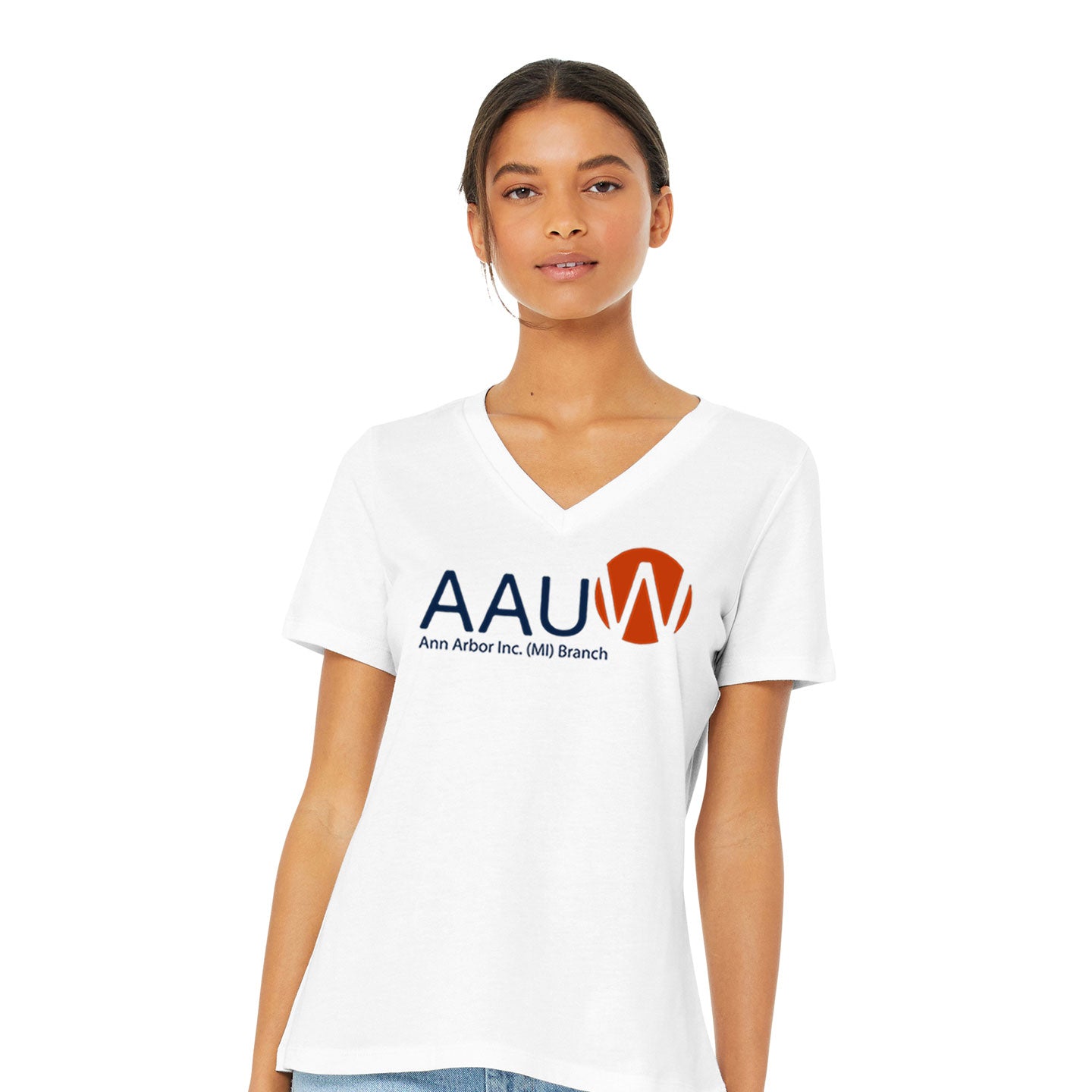 AAUW - Printed Bella+Canvas Women's Relaxed V-Neck T-Shirt