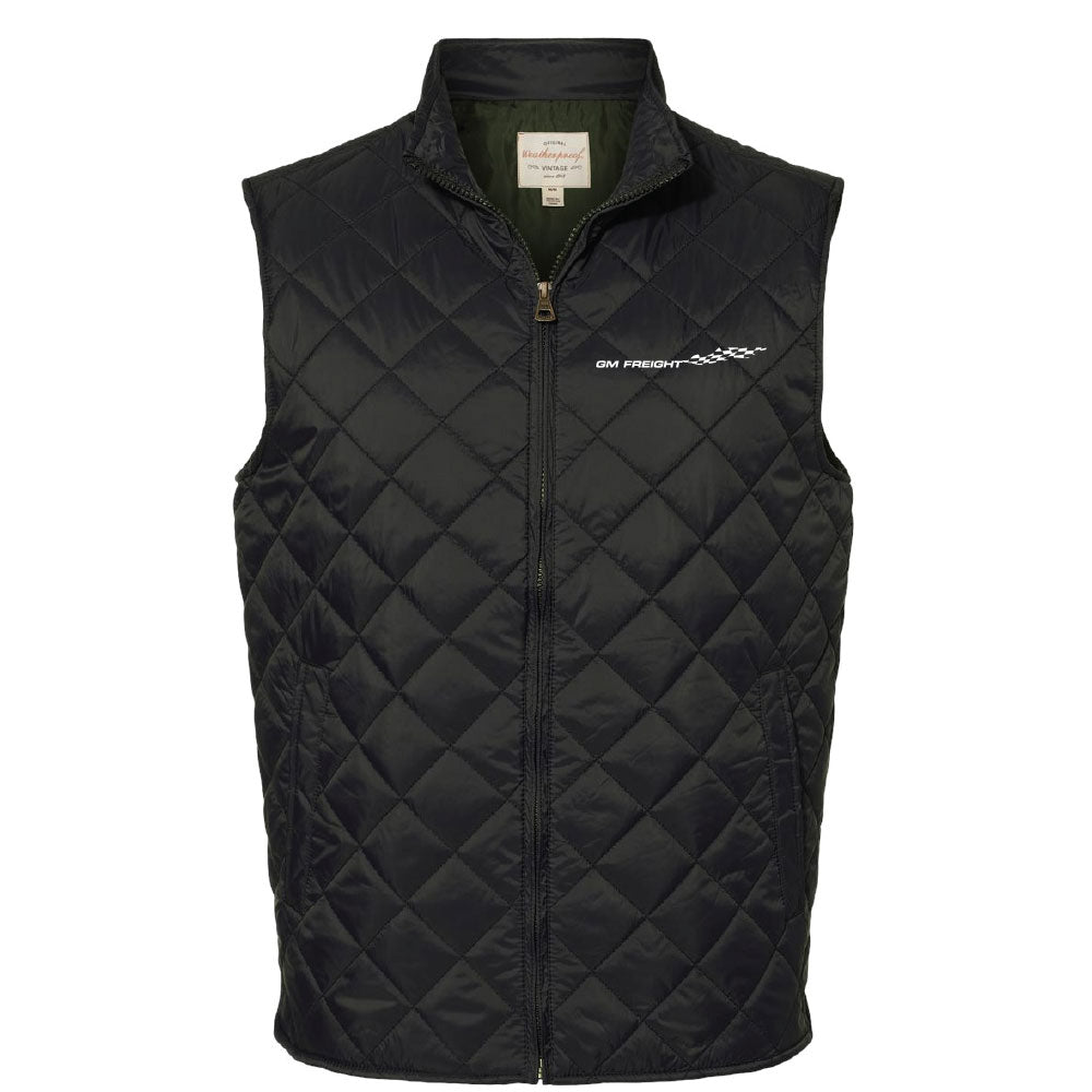 GM Freight Embroidered - Weatherproof Vintage Diamond Quilted Vest