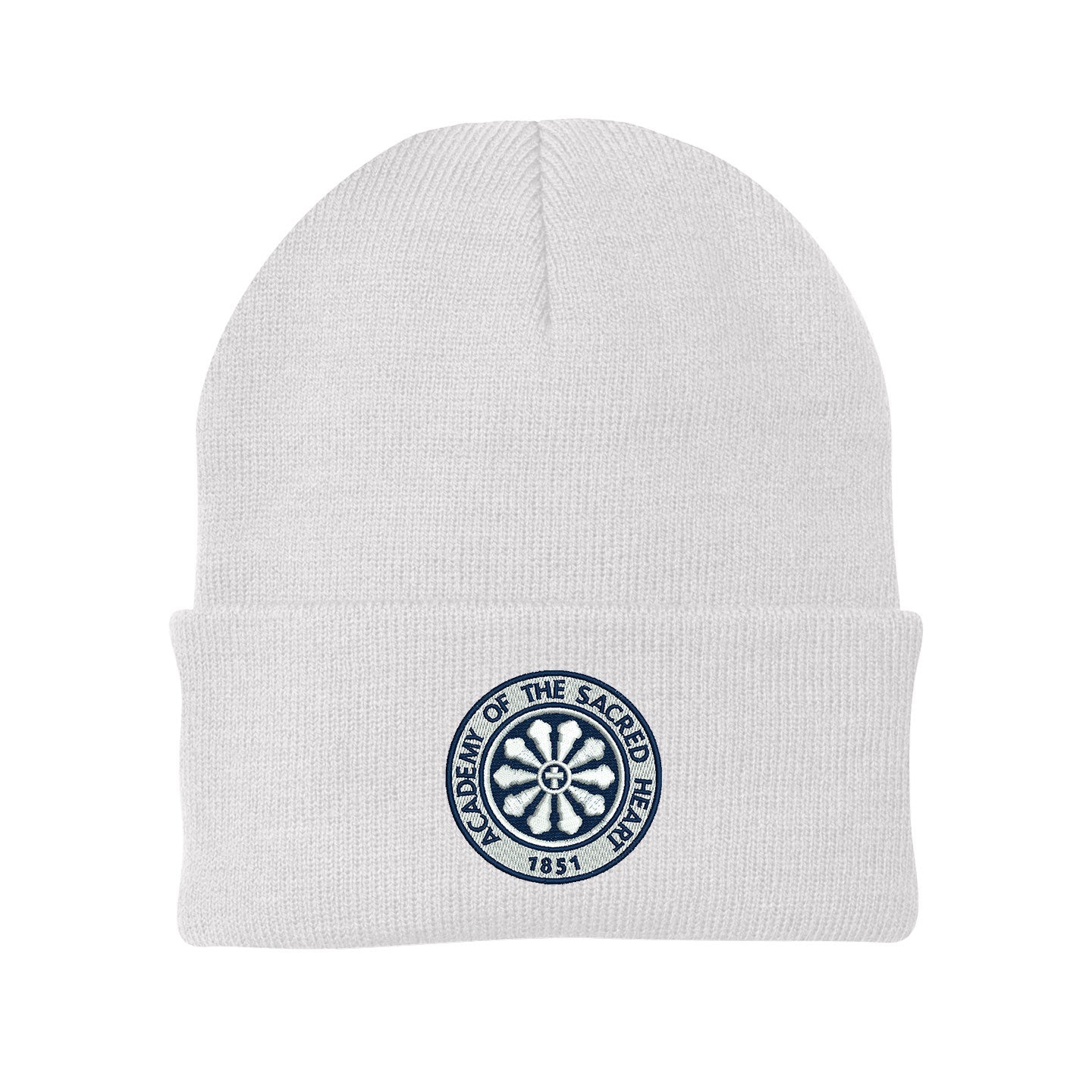 ASH - Embroidered Rose Window Port & Company Cuff Knit Beanie