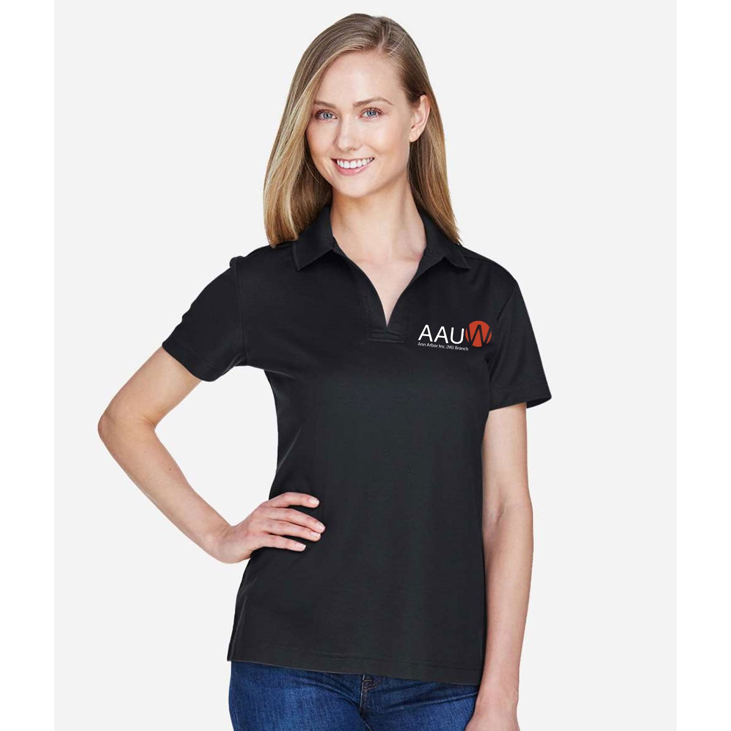 AAUW -  Embroidered Women's Devon & Jones CrownLux Blend Polo