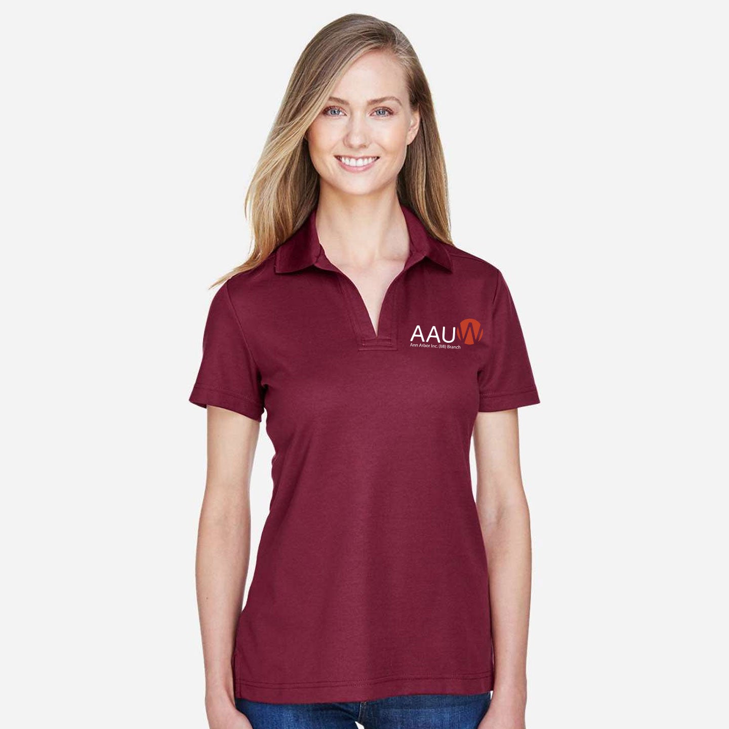 AAUW -  Embroidered Women's Devon & Jones CrownLux Blend Polo