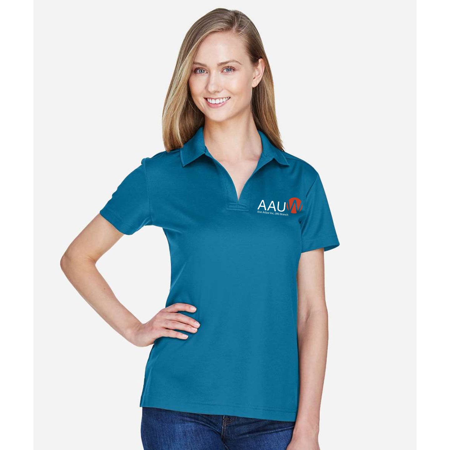 AAUW -  Embroidered Women's Devon & Jones CrownLux Blend Polo