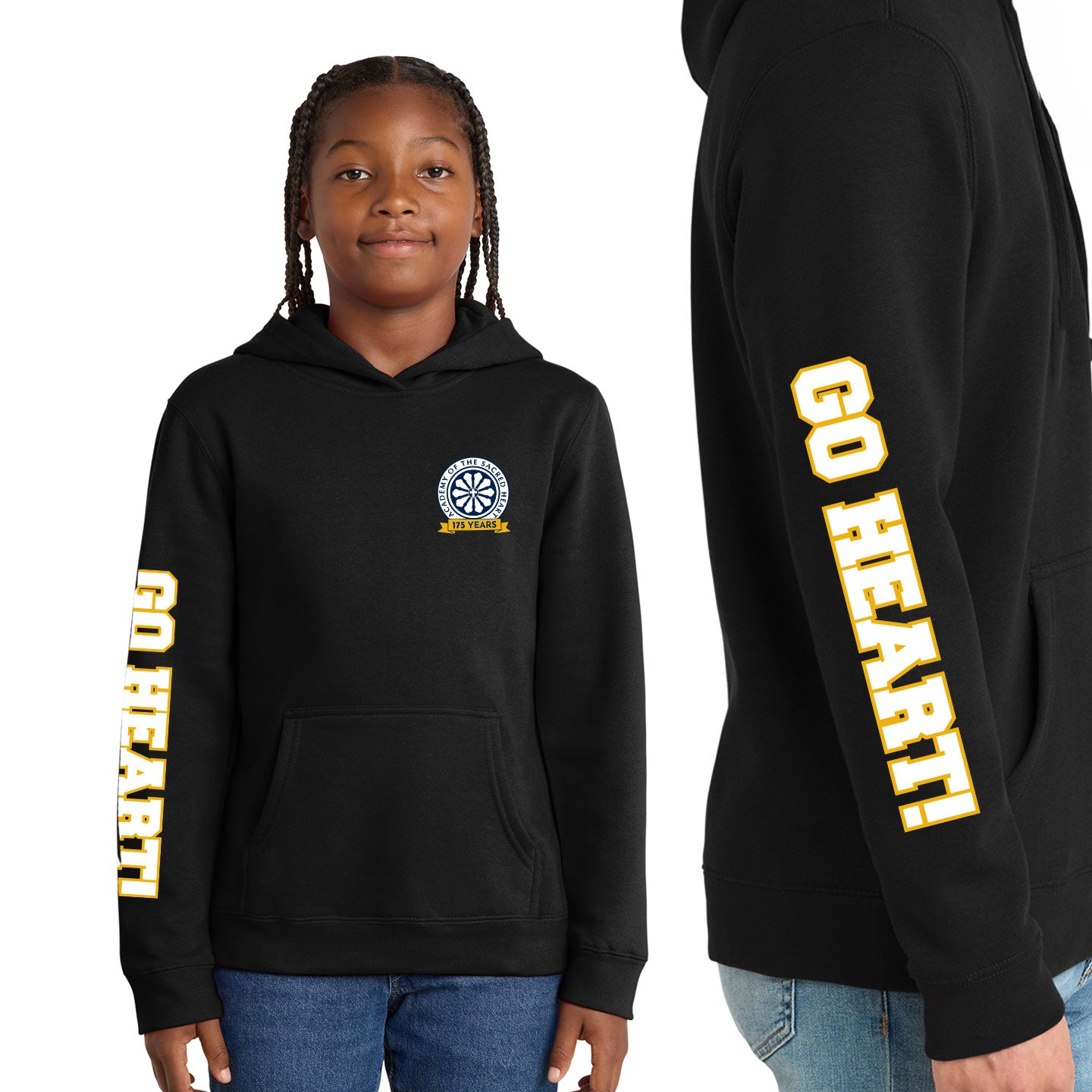 ASH - Go Heart! Printed Youth District VIT Fleece Pullover Hoodie