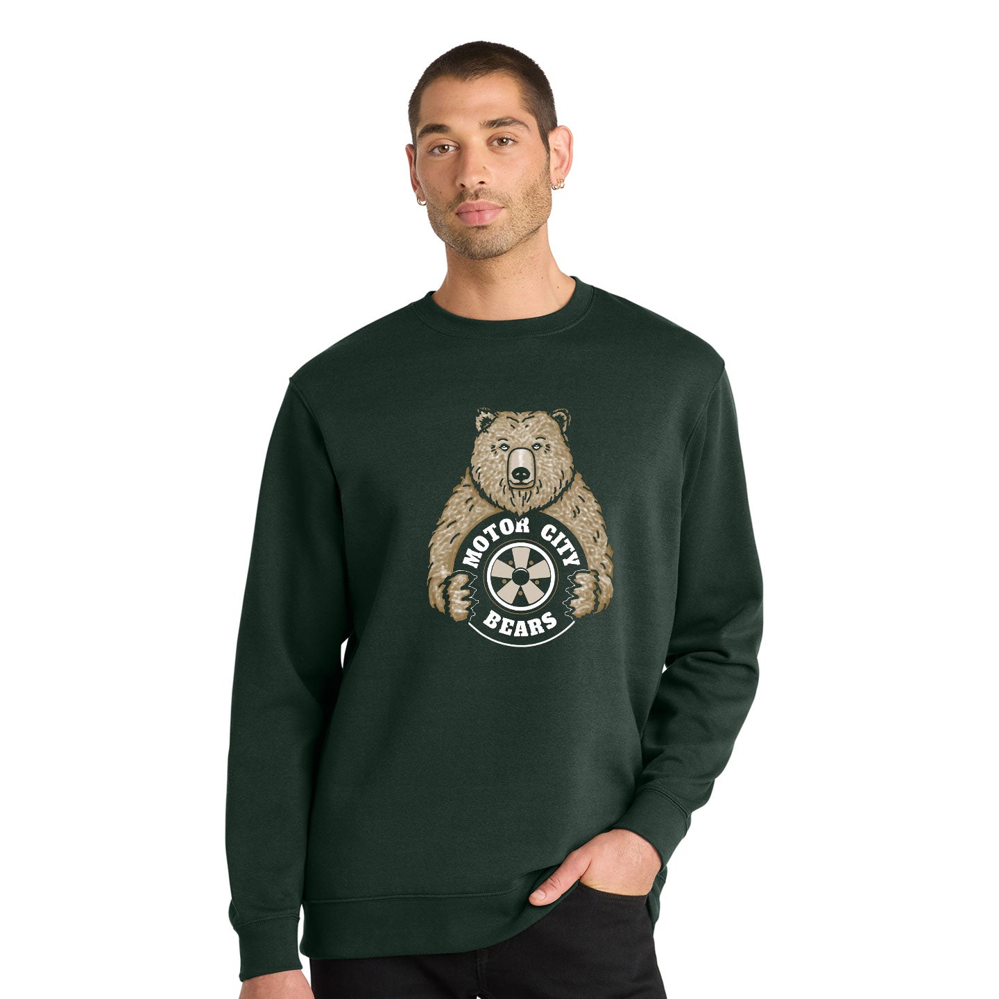 Motor City Bears - Printed District V.I.T. Fleece Crew Neck Sweatshirt
