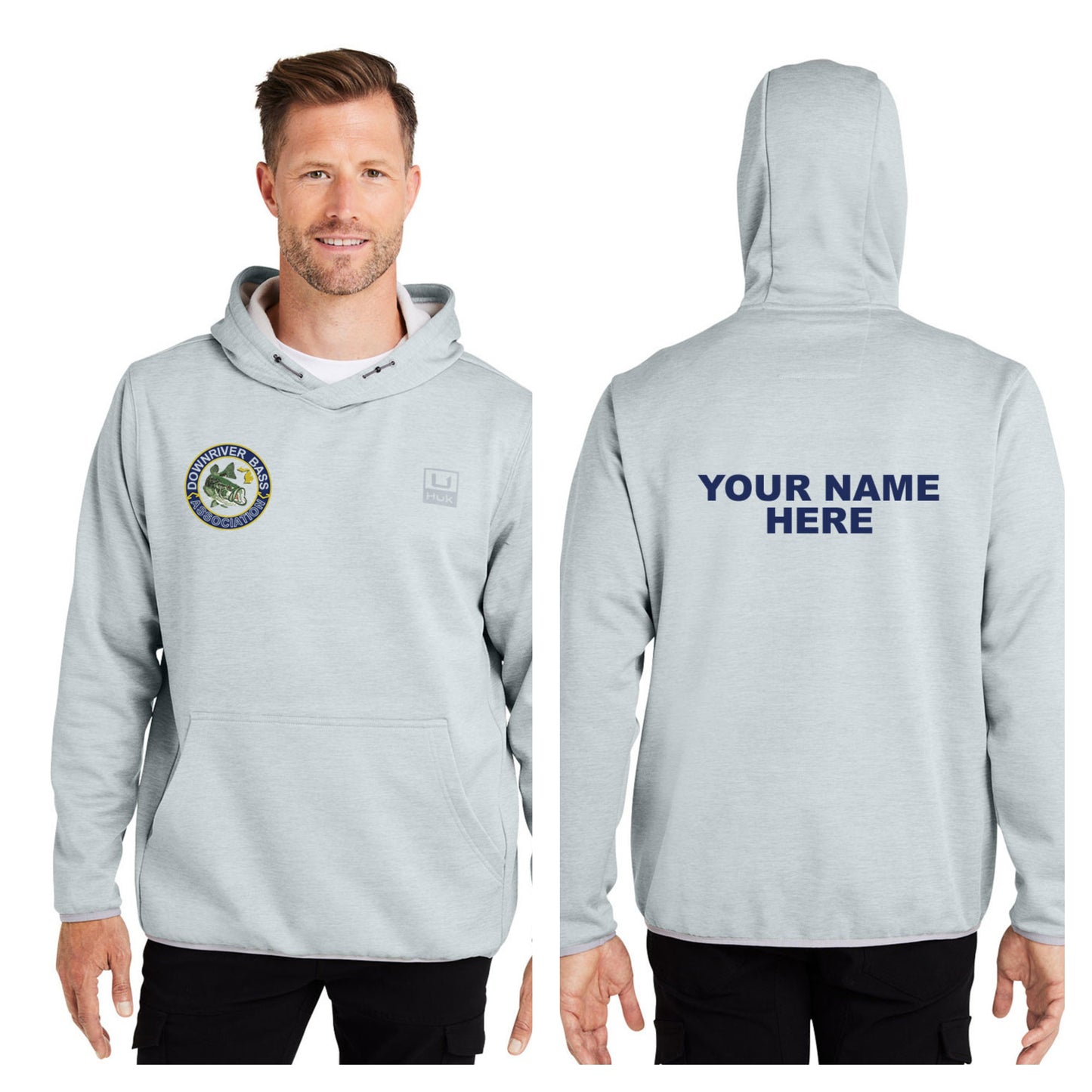 Downriver Bass - Personalized Huk Men's Performance Fleece Pullover Hoodie