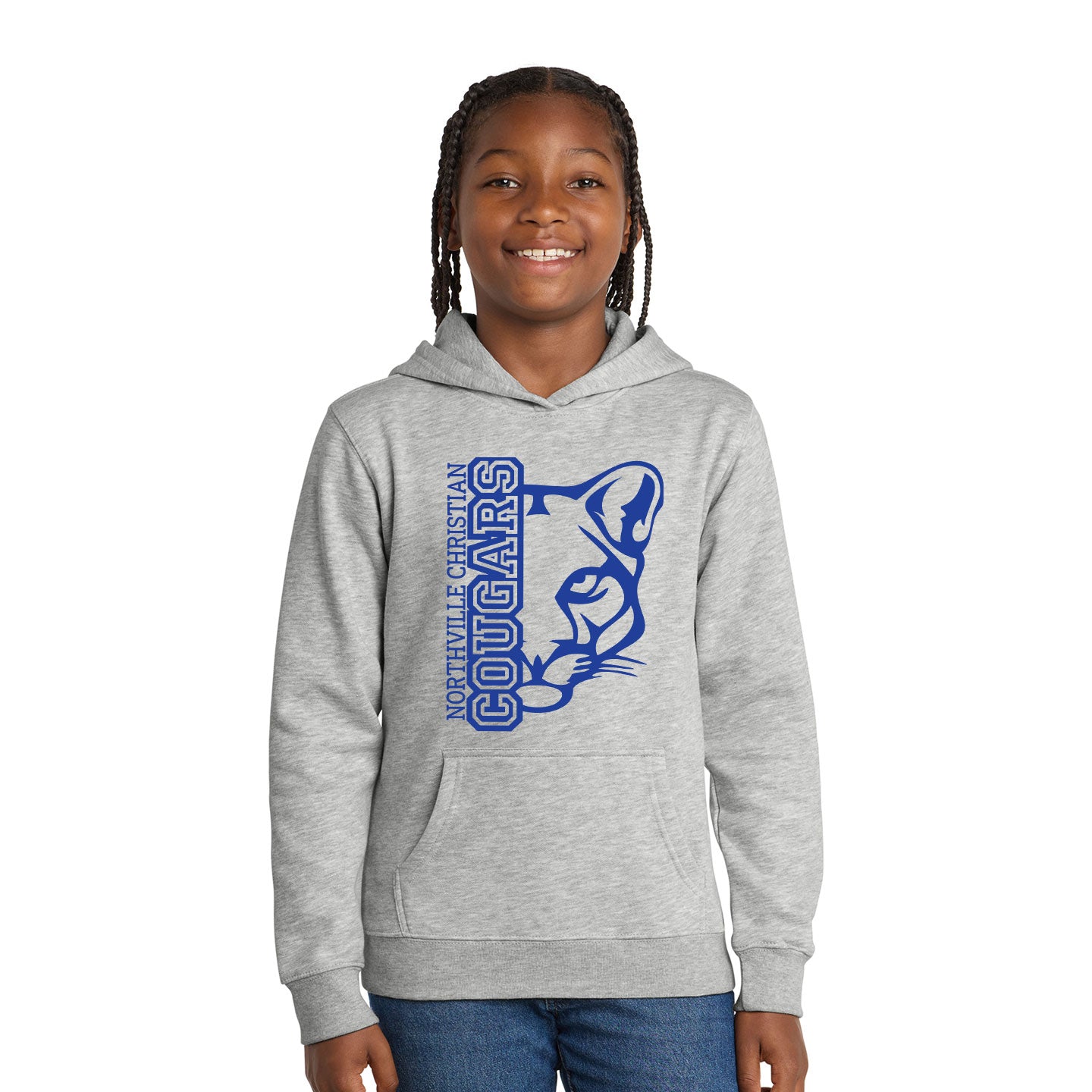 NVCS - Cougar Face District Youth V.I.T. Fleece Hoodie