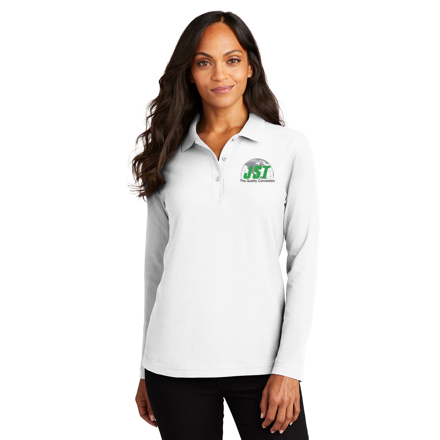 JST - Port Authority Women's Silk Touch Long Sleeve Embroidered Polo