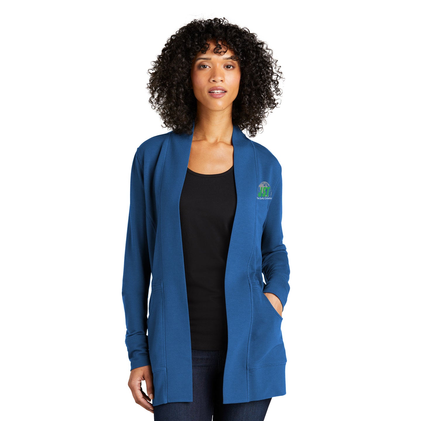 JST - Port Authority Women's Microterry Embroidered Cardigan