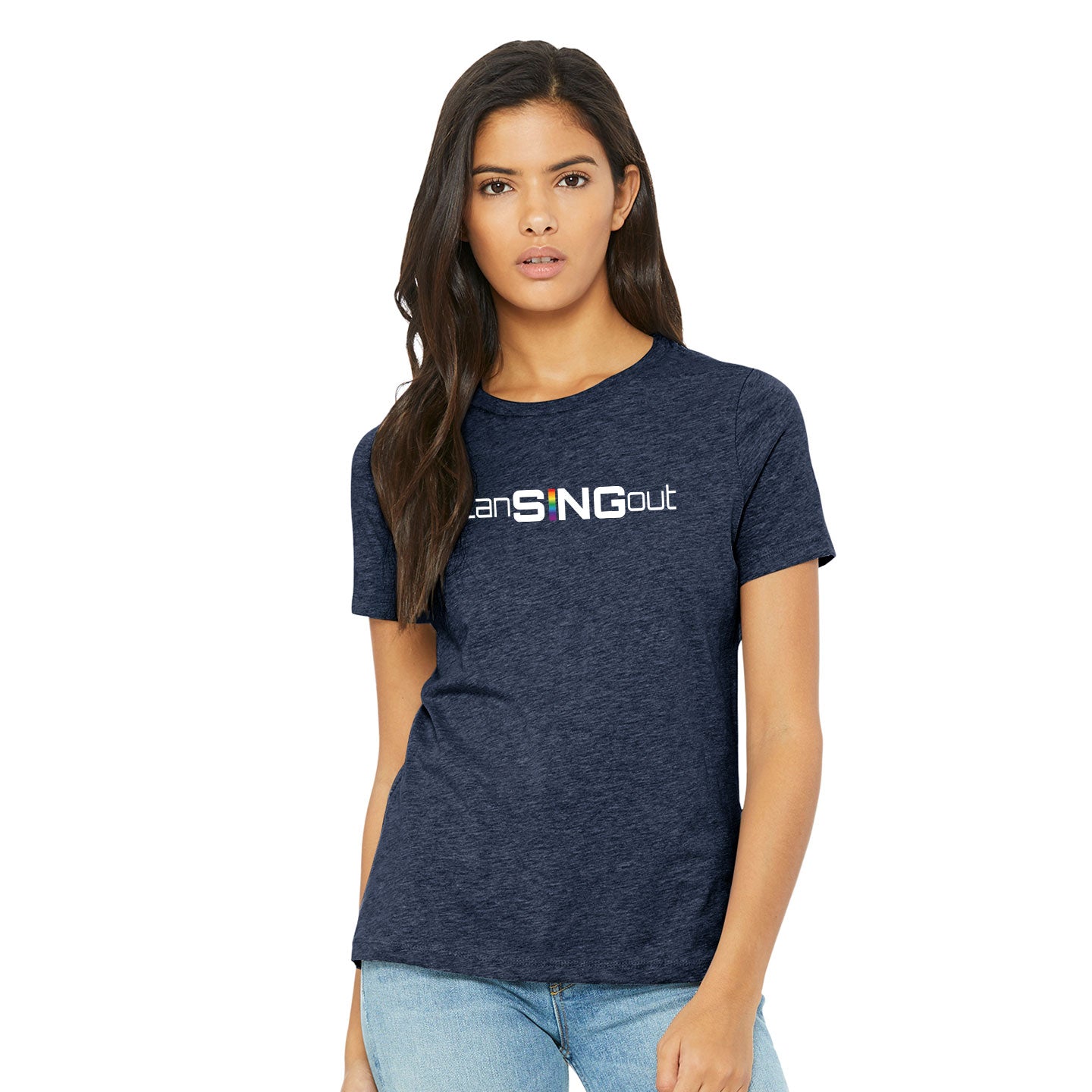 LanSINGout - Wide Logo Printed Women's Bella+Canvas Blend Relaxed Tee
