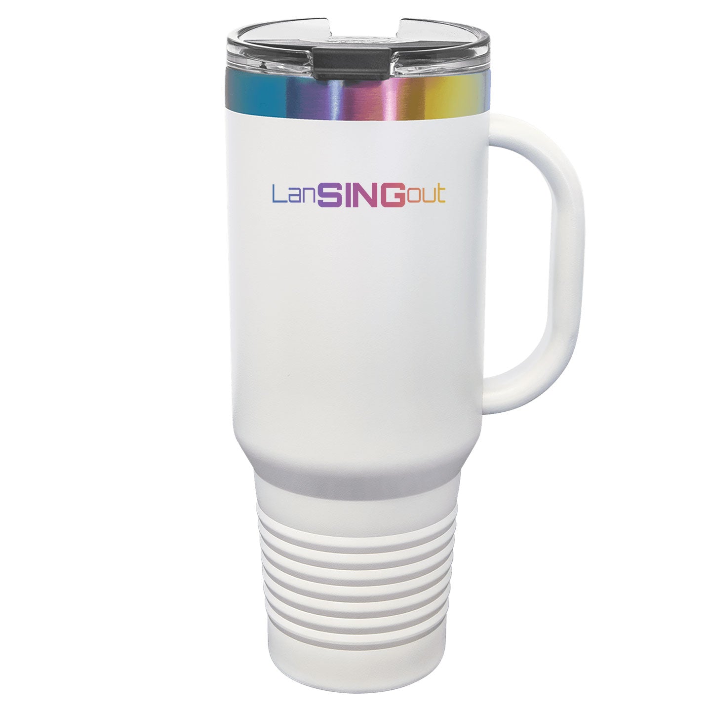 LanSINGout - Wide Logo Prism Engraved Polar Camel 40oz Travel Mug