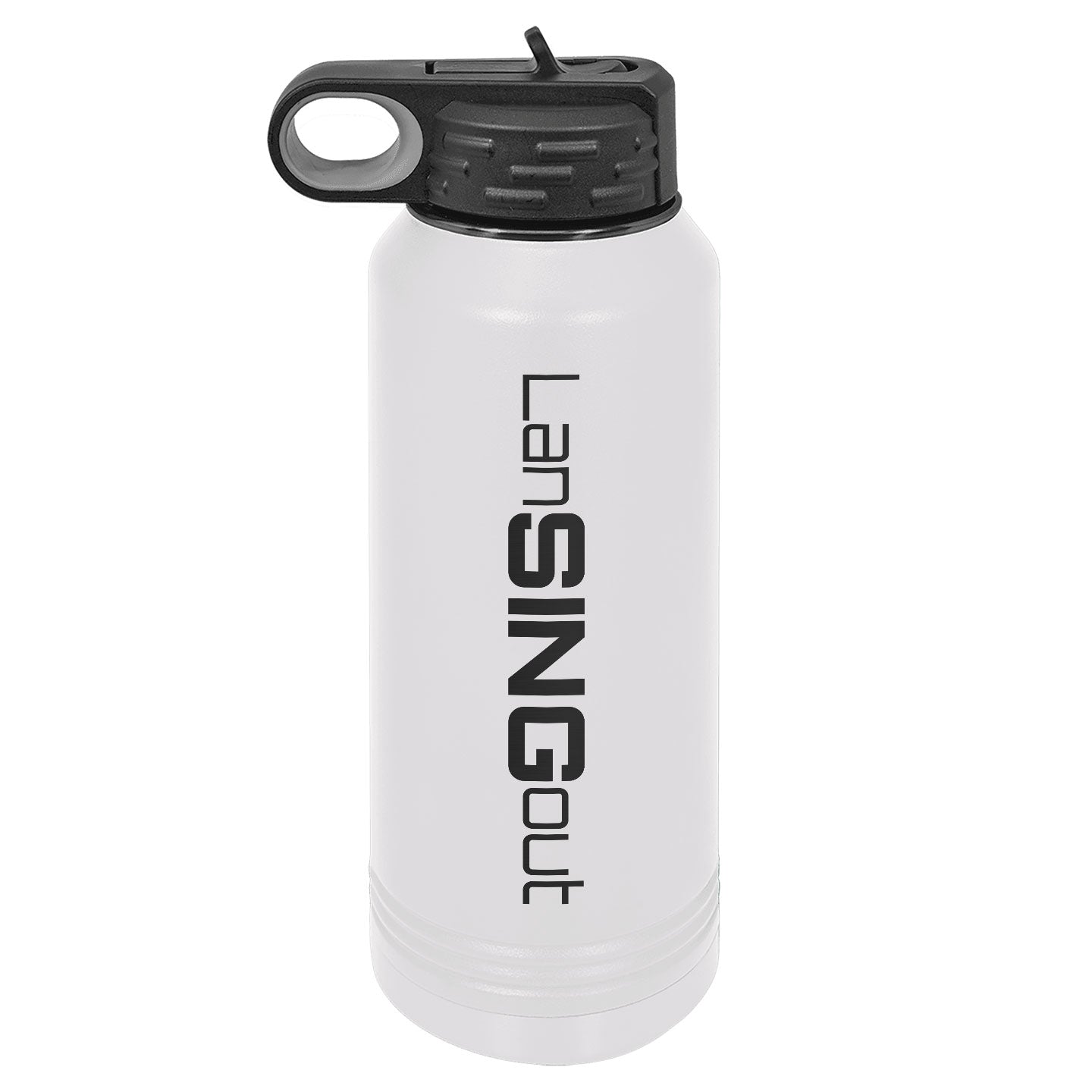 LanSINGout - Wide Logo Ghost Black Engraved Polar Camel 32oz Water Bottle