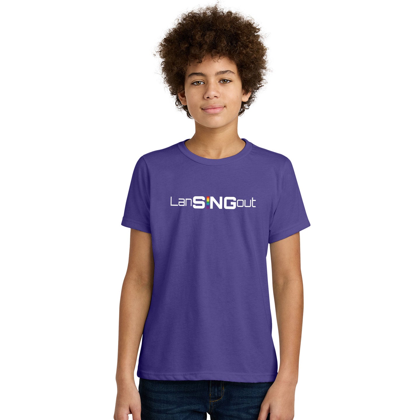 LanSINGout - Wide Logo Printed Youth Next Level Blend Tee