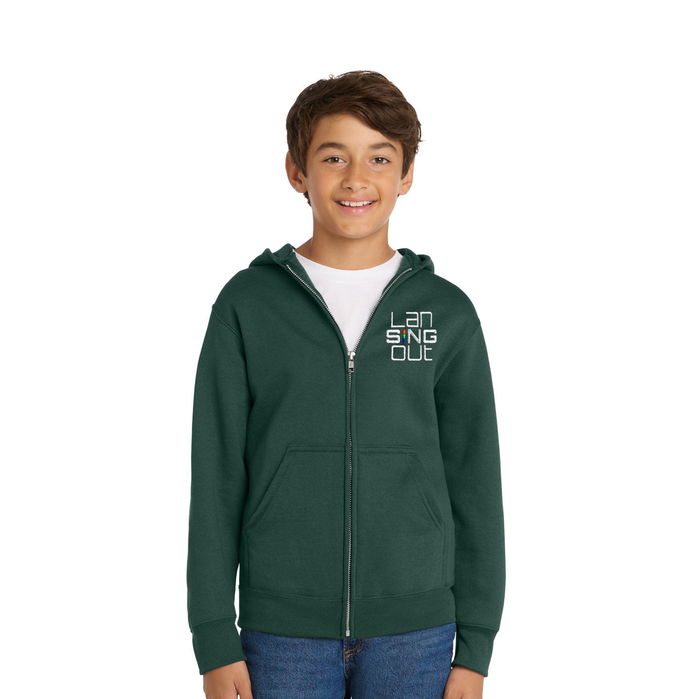 LanSINGout - Stacked Logo Youth Port & Co Pullover Hoodie