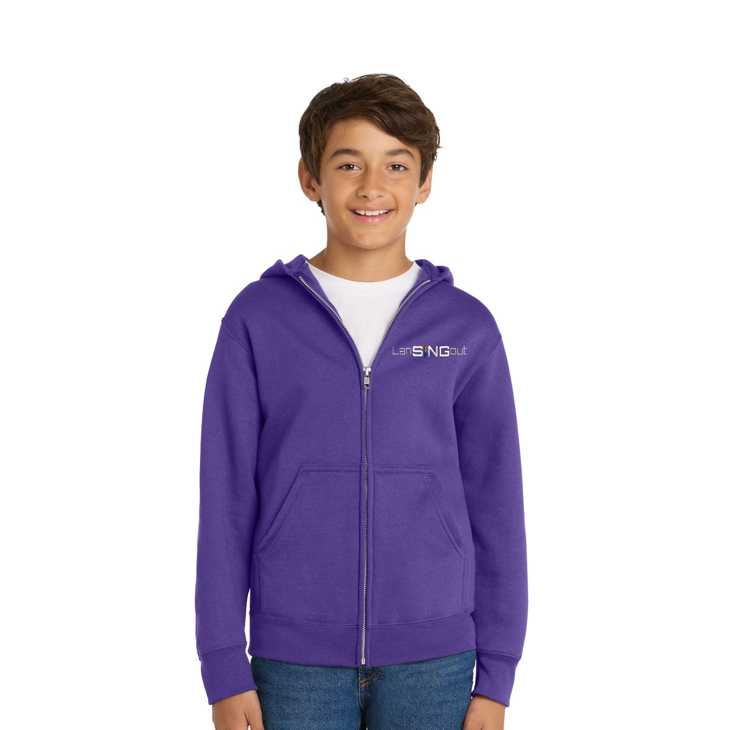 LanSINGout - Wide Logo Youth Port & Co Pullover Hoodie