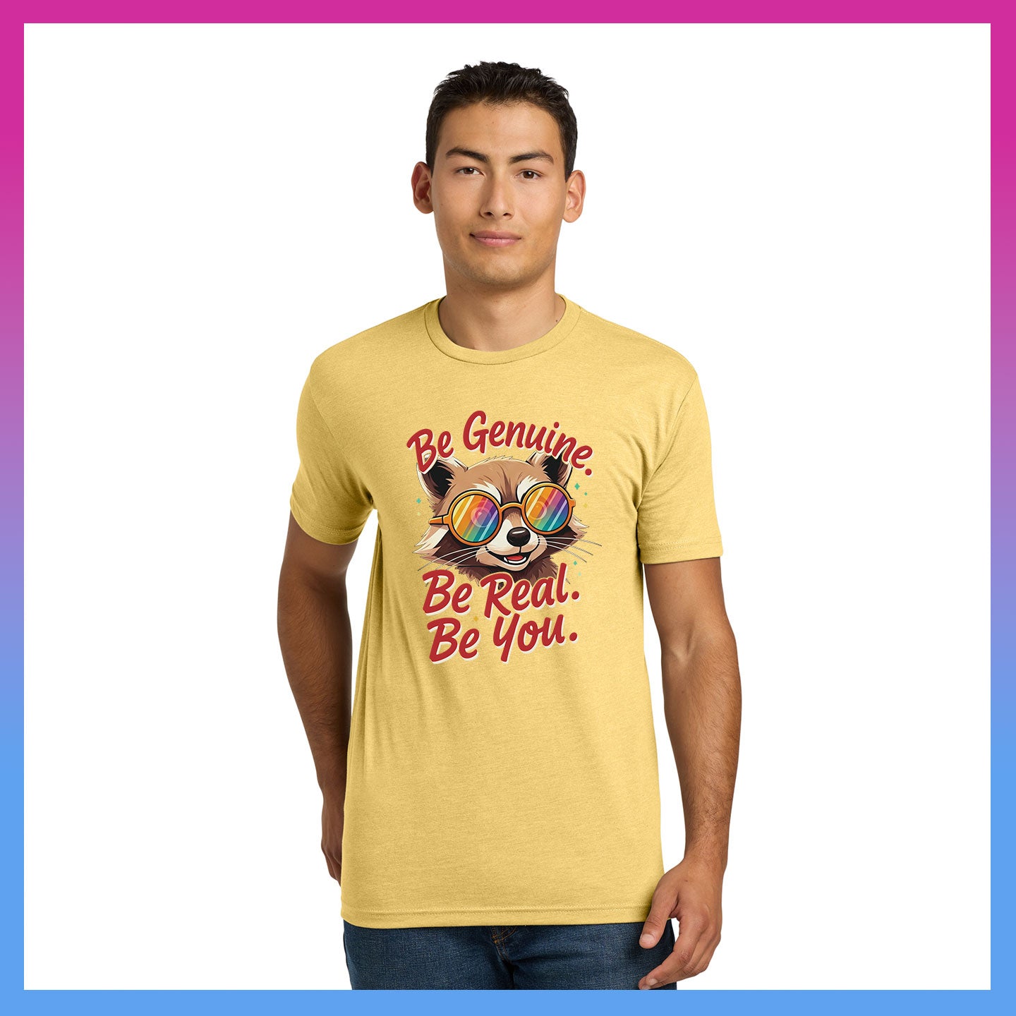 Domino Effect Apparel - Be Genuine Bob Printed Unisex Next Level Blend Tee