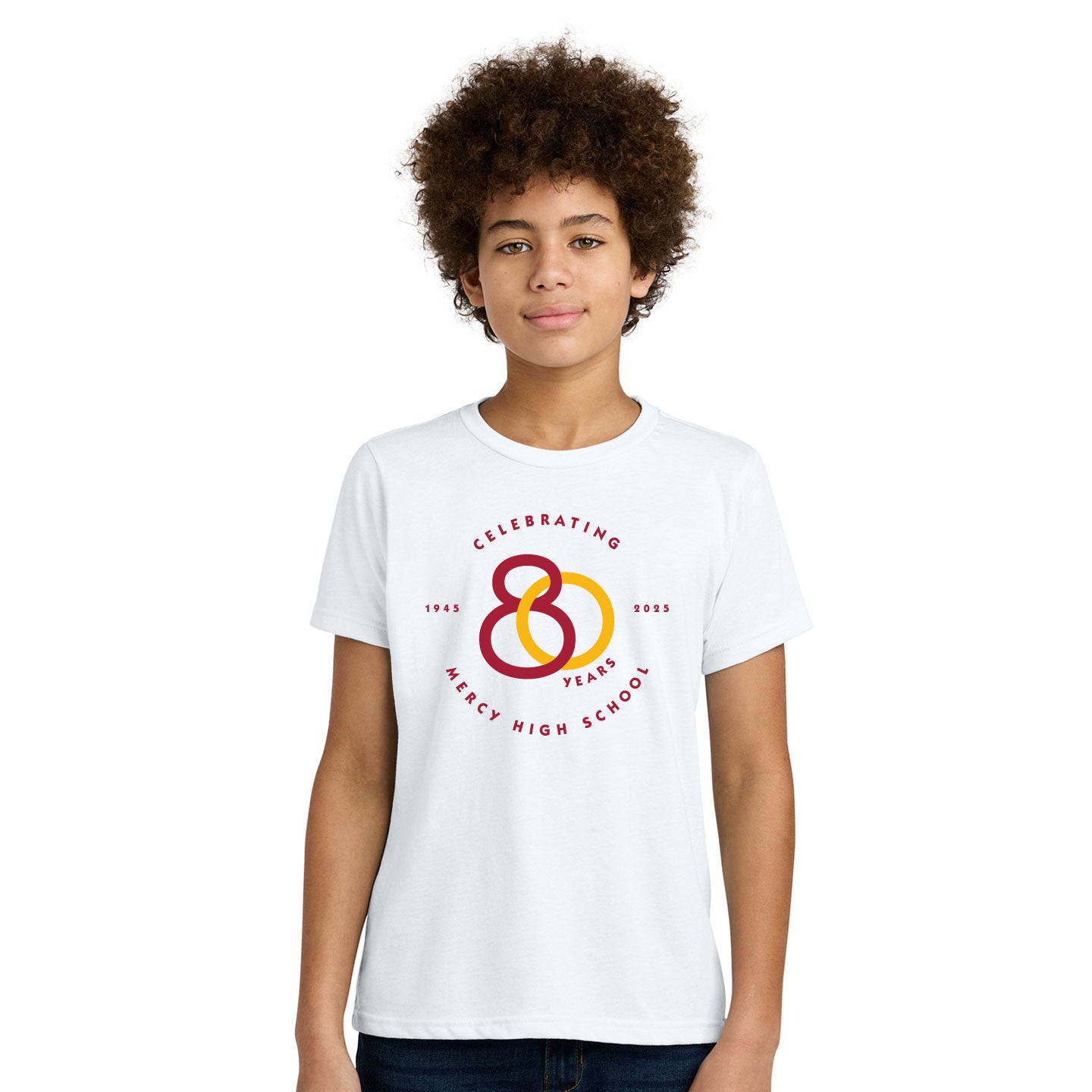 Mercy HS - 80th Anniversary Printed Youth Next Level Blend Tee