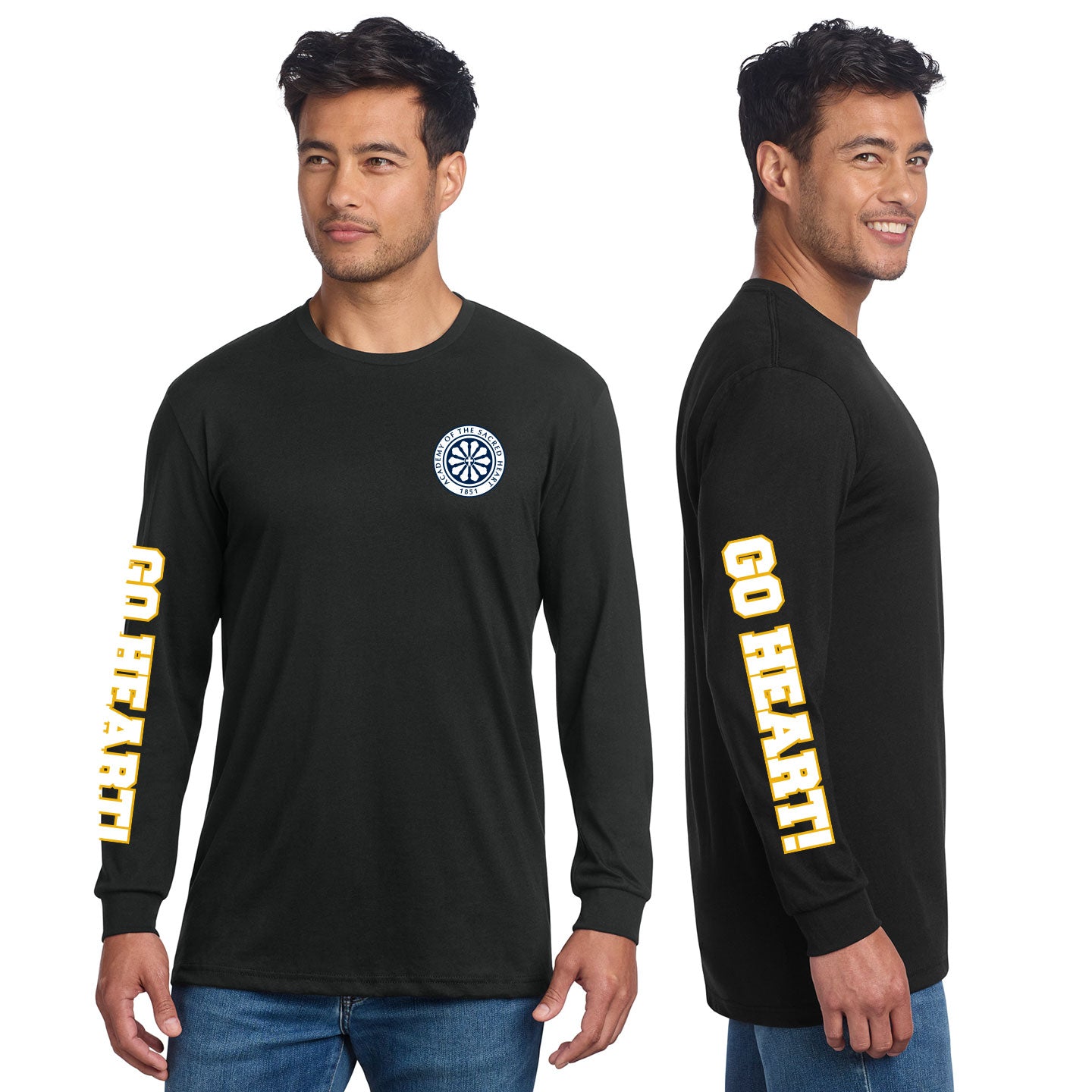 ASH - Go Heart! Printed Unisex Next Level Blend Long Sleeve