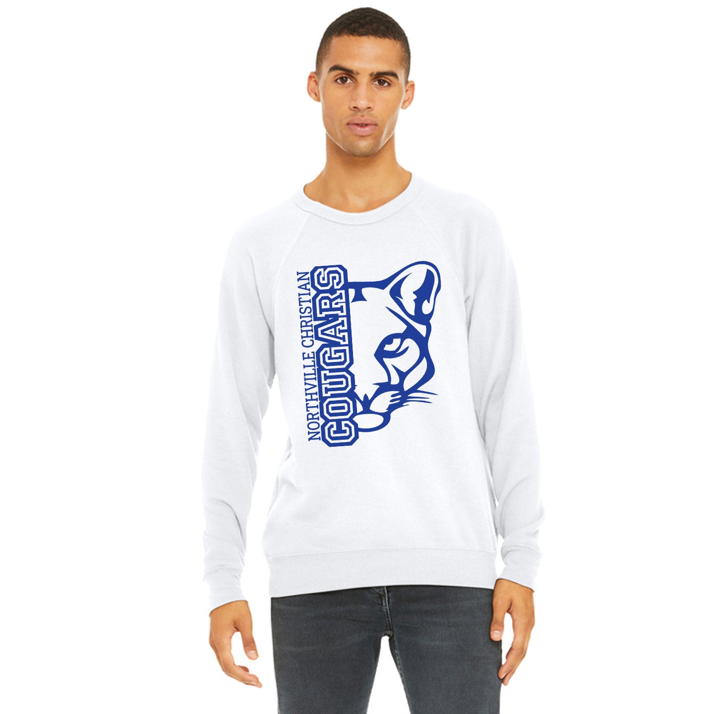 NVCS - Cougar Face Unisex Adult Raglan Fleece Sweatshirt