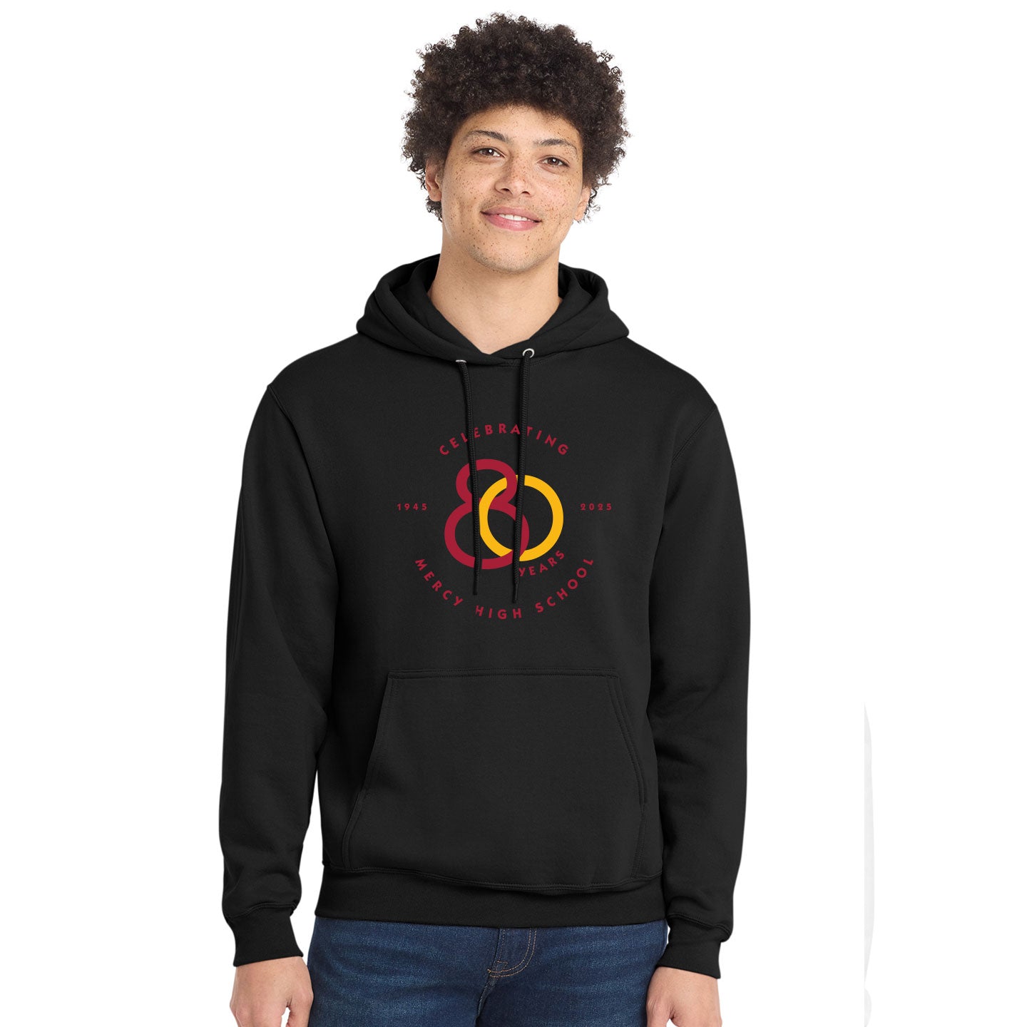 Mercy HS - 80th Anniversary Printed Unisex Port & Co Core Fleece Hoodie