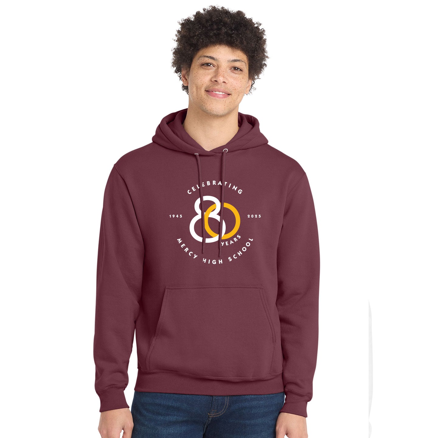 Mercy HS - 80th Anniversary Printed Unisex Port & Co Core Fleece Hoodie