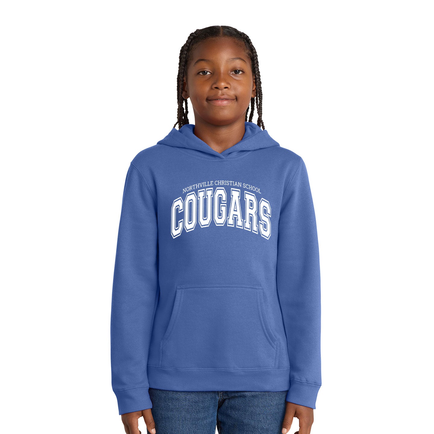 NVCS - Cougars Wordmark District Youth V.I.T. Fleece Hoodie