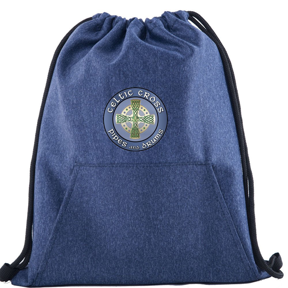 Celtic Cross Fan Melange Drawstring Gym Bag With Quick-Access Pocket - Mato & Hash