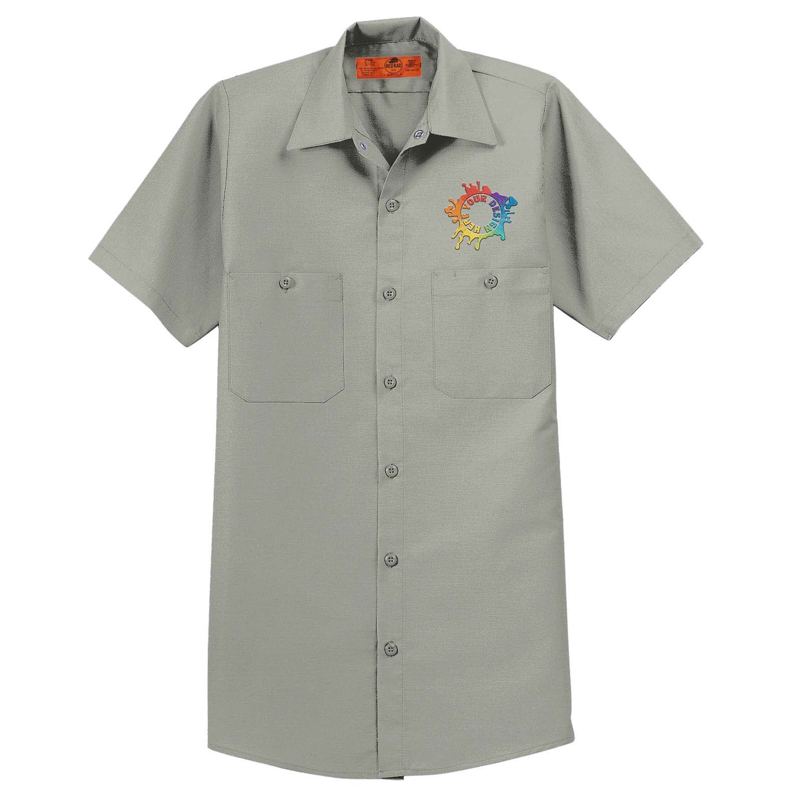 Embroidered Red Kap® Long Size, Short Sleeve Industrial Work Shirt - Mato & Hash