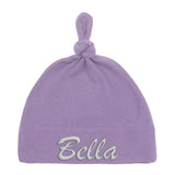 Embroidered Text Custom Name Baby Hat w/ Adjustable Top Knot