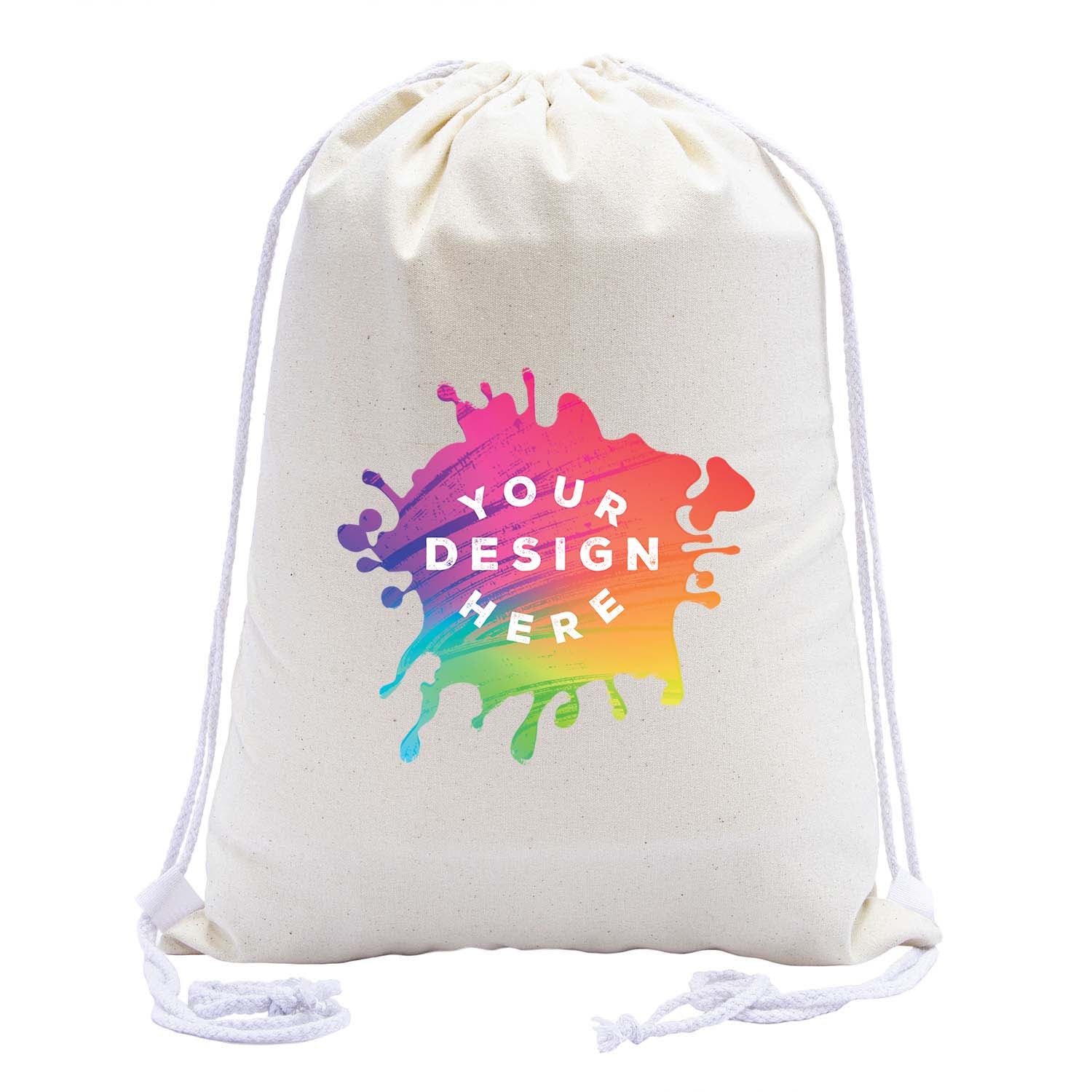 Full Color Custom Cotton Drawstring Bag - Mato & Hash