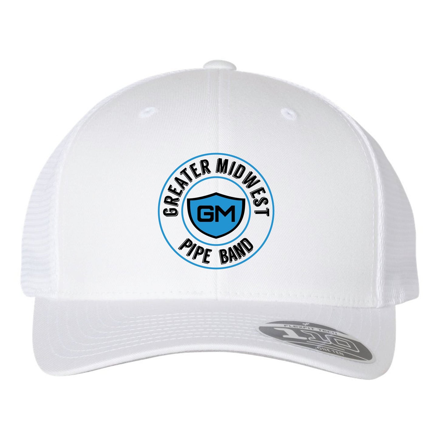 Greater Midwest Circle Flexfit 110M Trucker Mesh-Back Cap Embroidery - Snapback - Mato & Hash