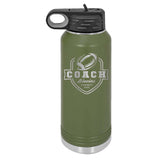 32oz Football Coach Laser Engraved Water Bottle - Mato & Hash