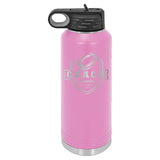 32oz Football Coach Laser Engraved Water Bottle - Mato & Hash