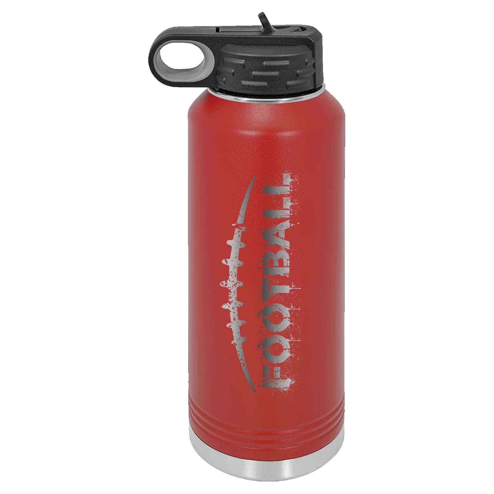 32oz Football Laser Engraved Water Bottle - Mato & Hash
